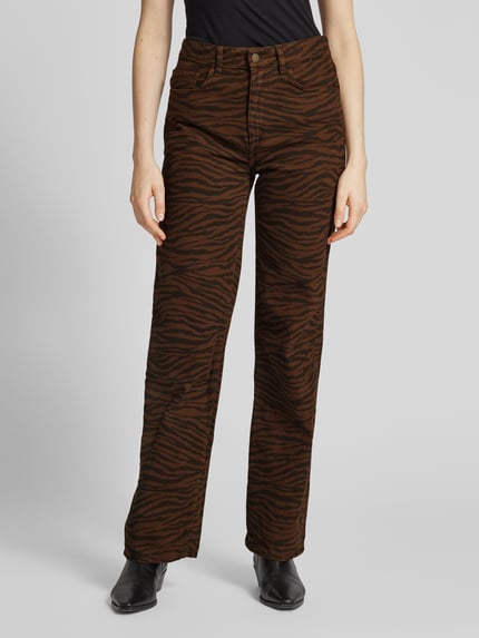 MANGO Straight Leg Jeans im 5-Pocket-Design Modell 'ZEBRA' Dunkelbraun 4