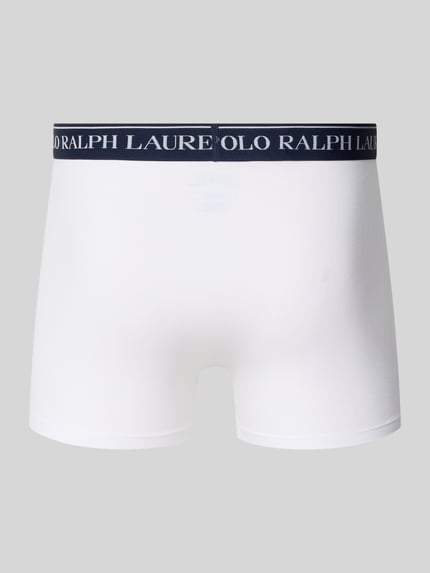 Männermodel trägt Heren Pant & Trunk aus mix van katoen en elastaan von Polo Ralph Lauren Underwear, weiß, elastischer Bund, Ganzkörperansicht Rückansicht
