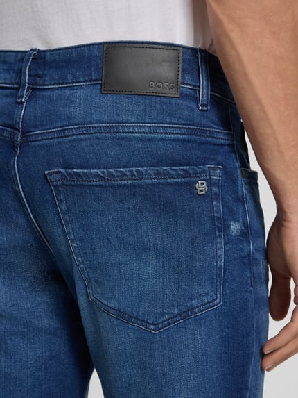 BOSS Orange Jeansy o kroju straight fit z mieszanki bawełny model ‘RE.MAINE’ Niebieski 3