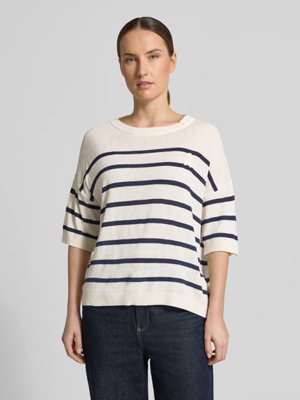 ARMEDANGELS Relaxed Fit Pullover aus Leinen-Mix Modell 'STRIPE' Offwhite 4