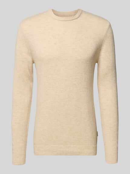 Blend Gebreide pullover met ribboorden, model 'BRANKO' Beige gemêleerd - 2