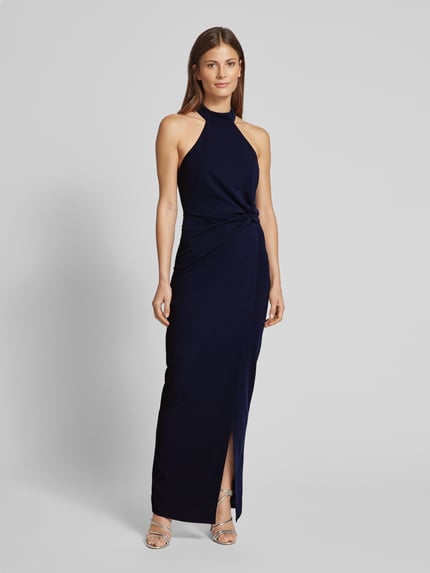 SISTAGLAM Avondjurk met halter Marineblauw - 4