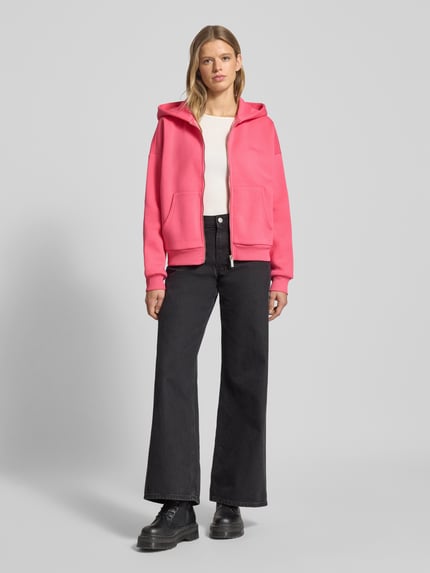 REVIEW Oversized Sweatjacke mit Kapuze Neon Pink 1