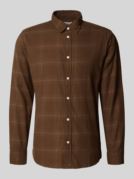 Selected Slim Fit Freizeithemd aus reiner Baumwolle Modell 'SLIMOWEN' Dunkelbraun 2
