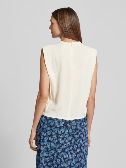 Marella Top bluzkowy o kroju regular fit z wiązanym detalem model ‘IDEALE’ Złamany biały 5