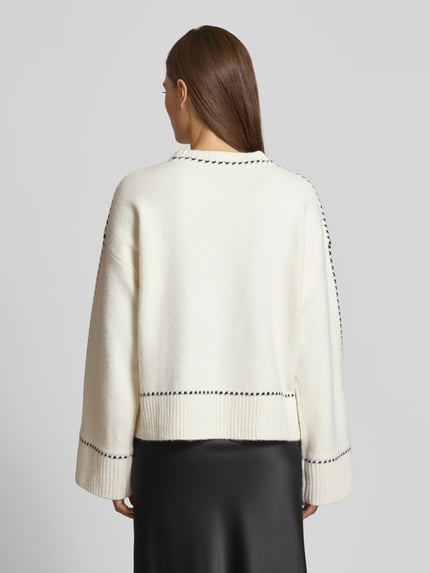 Neo Noir Relaxed Fit gebreide trui met wol-aandeel model 'Roeme' Offwhite - 5