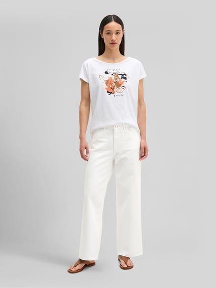 Marc O'Polo Loose Fit T-Shirt aus reiner Baumwolle Weiss 1