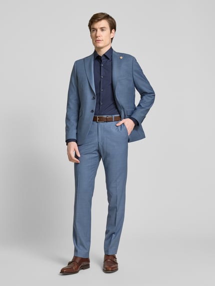 WILVORST Slim Fit Anzughose mit Bügelfalten Aqua 1
