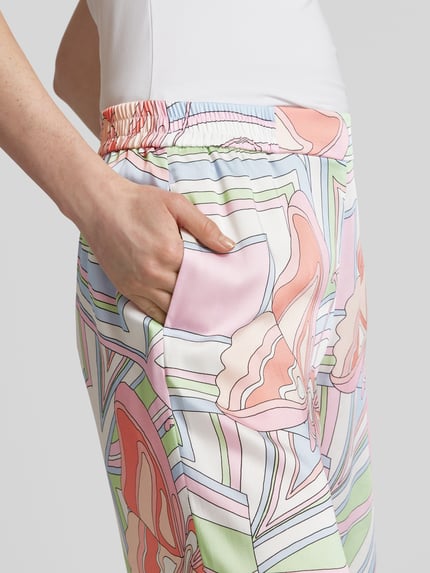 SEDUCTIVE Hose mit Allover-Motiv-Muster Modell 'ROSANNE' Hellblau 3