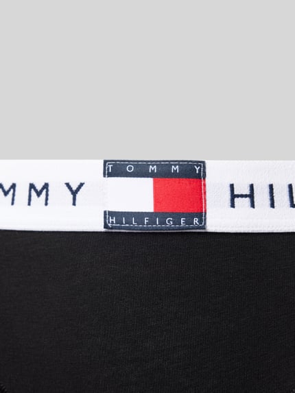Tommy Hilfiger Bikinibroekje met elastische band met label, model 'TH Heritage' Zwart - 2