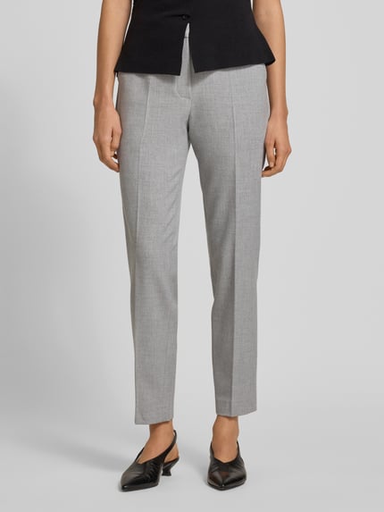 Raffaello Rossi Regular fit stoffen broek met persplooien, model 'DORO' Lichtgrijs gemêleerd - 4