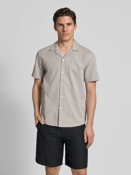 Tom Tailor Denim Relaxed fit vrijetijdsoverhemd van puur katoen Middengrijs gemêleerd - 4
