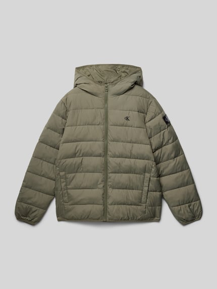 Calvin Klein Jeans Gewatteerd jack met logostitching Olijfgroen - 1