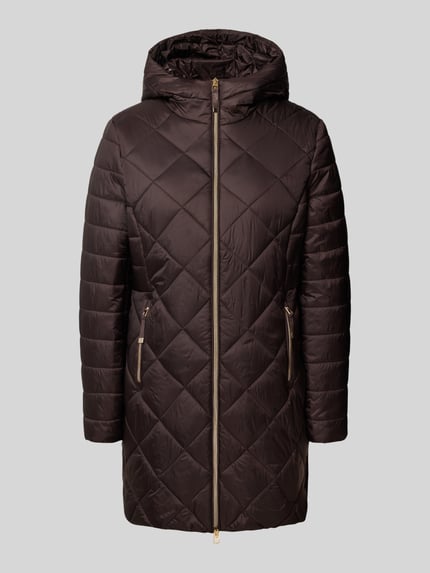 Christian Berg Woman Selection Steppmantel mit Kapuze Dunkelbraun 1
