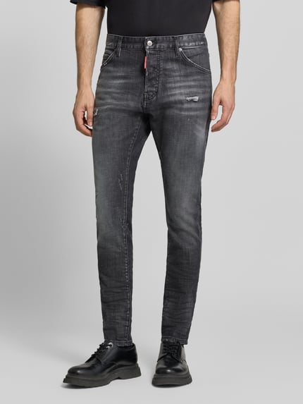 Dsquared2 Ready to Wear Jeansy o kroju straight fit z mieszanki bawełny model 'Teddy' Jeansowy niebieski 4