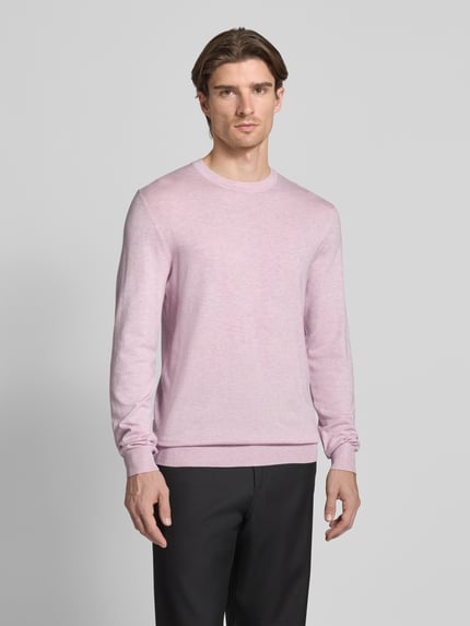 MCNEAL Strickpullover mit gerippten Abschlüssen Hellrosa Melange 4