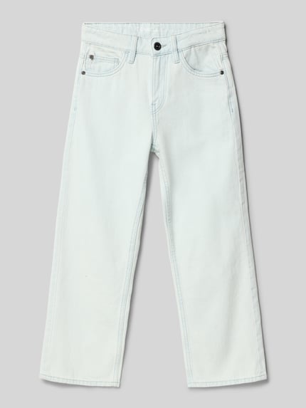 Garcia straight fit jeans met logopatch model 'Ilyano' Lichtblauw - 1