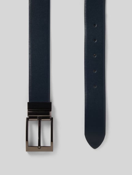 Produktfoto, Wendegürtel aus echtem Leder Modell 'WENDER' von LLOYD MEN’S BELTS, dunkelblau, Dornschließe, glatte Oberfläche, Breite 3,5 cm
