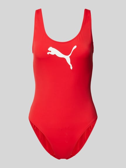 PUMA Kostium kąpielowy z nadrukiem z logo Czerwony 1