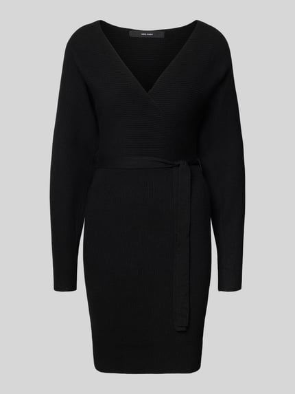 VERO MODA Getailleerde gebreide jurk van viscosemix, model 'HOLLYREM' Zwart - 2
