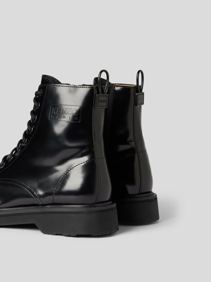 Kenzo Botki sznurowane z naturalnej skóry Czarny 3