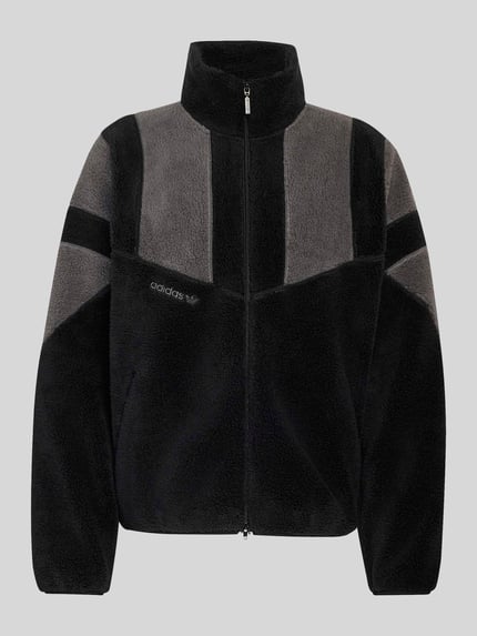 adidas Originals Loose Fit Sweatjacke mit weichem Fleece-Innenfutter Black 2