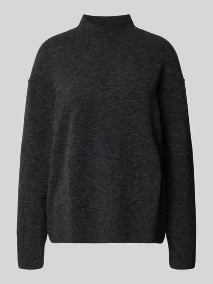 Marc O'Polo DENIM Regular fit gebreide pullover van scheerwolmix Antraciet - 2