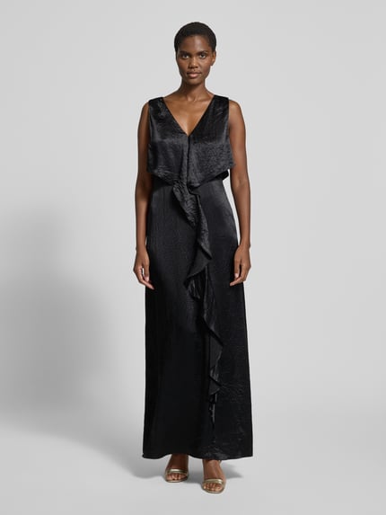 COMMA Midikleid mit V-Ausschnitt Black 4