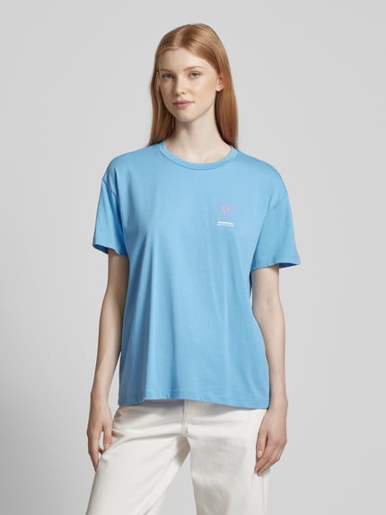 Marc O'Polo DENIM T-shirt met motief-, statement- en labelprint Bleu - 4