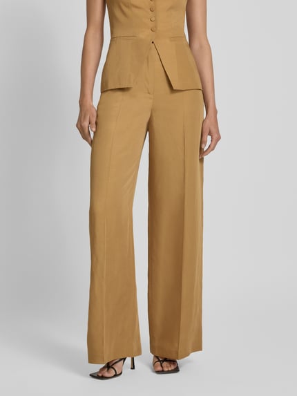 Jake*s Cocktail Flared Stoffhose mit Bügelfalten Senf 4