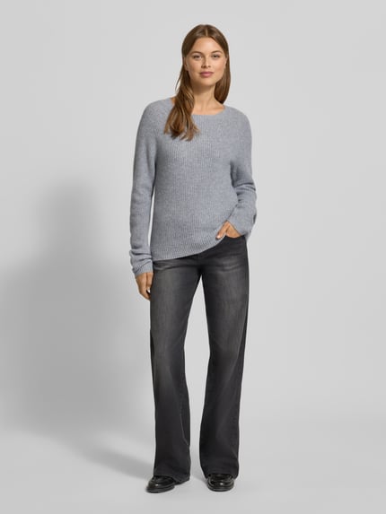 Fynch-Hatton Strickpullover aus reinem Kaschmir mit Rundhalsausschnitt Hellgrau Melange 1