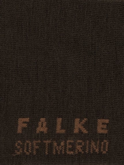FALKE Socken mit Label-Schriftzug Modell 'SOFTMERINO' Dunkelbraun 2