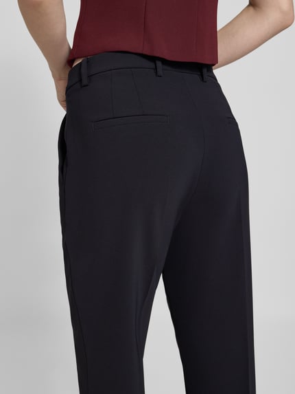 CAMBIO Stoffen broek met vaste pijpboorden, model 'KRYSTAL' Marineblauw - 3