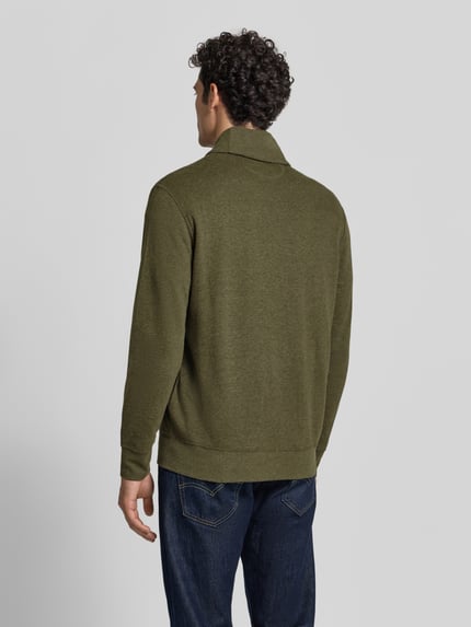 Polo Ralph Lauren Regular Fit Strickjacke aus Baumwoll-Mix Dunkelgruen Melange 5
