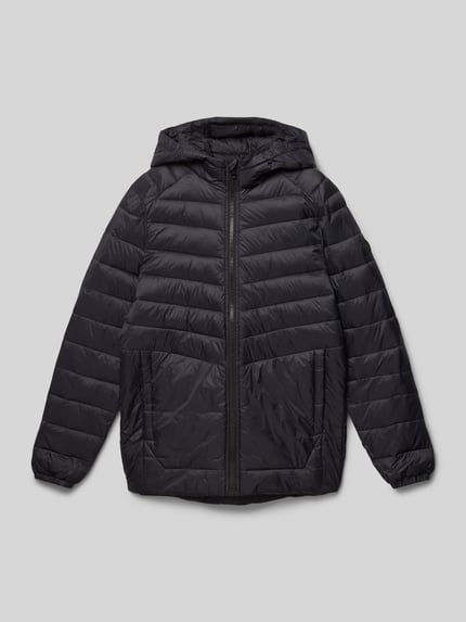 JACK & JONES Kurtka pikowana z kapturem model 'SPRINT' Czarny 1