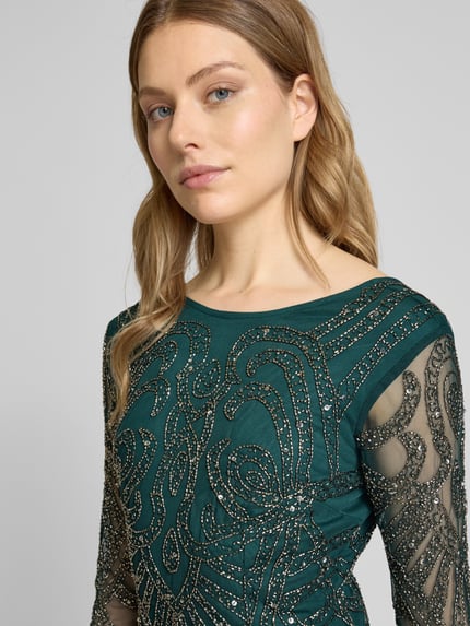 Lace & Beads Cocktailjurk met sierparels Groen - 3