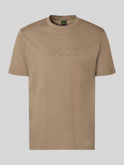 Productfoto, Regular Fit T-shirt uit puur katoen model 'TS_TERRACE' van BOSS Green, effen kleuren, 3d-labelprint, ronde hals, korte mouw, jersey.