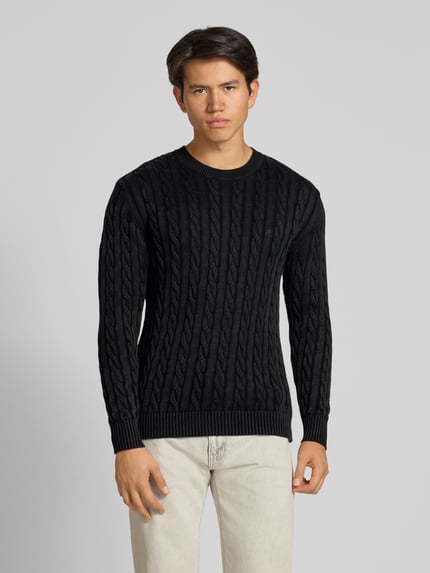Replay Strickpullover mit gerippten Abschlüssen Black 4
