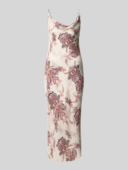 Produktfoto, Midikleid aus Lyocell-Mix mit Viskose-Anteil Modell 'Lina' von GUESS, Allover-Paisley-Print, cremefarben, Slim Fit