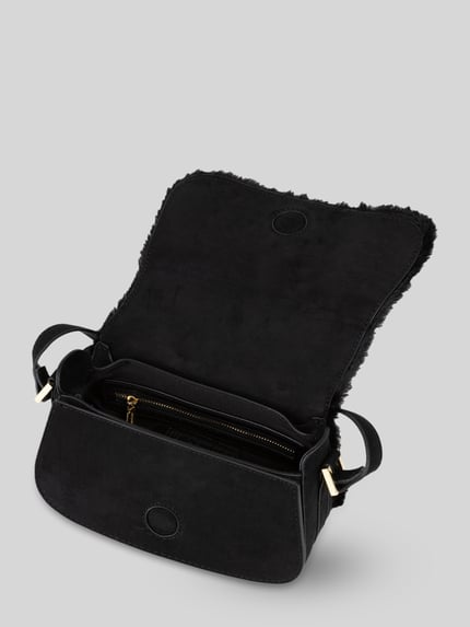 Valentino Bags Torba na ramię z poliestru o wyglądzie sztucznego futra model 'ICELAND' Czarny 2