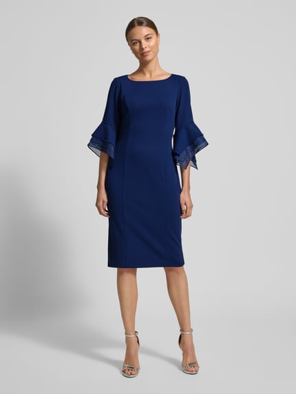 Adrianna Papell Knielange cocktailjurk met ronde hals Marineblauw - 4