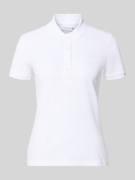 Produktfoto, Regular Fit Poloshirt aus Baumwoll-Mix von Lacoste Sport in Optik: Unifarben mit Logo-Stitching, Polokragen, kurzarm, Ärmelabschluss gerippt, Materialverarbeitung: Piqué, Material: Baumwoll-Mix