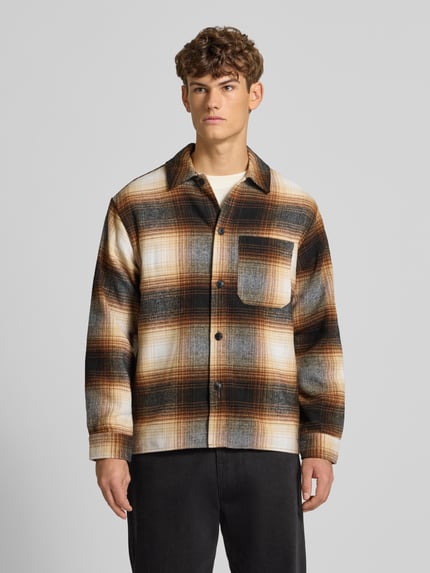 JACK & JONES Regular Fit Hemdjacke mit Brusttasche Modell 'ZAC' Beige 4