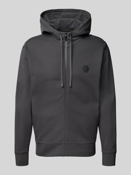 BOSS Green Regular Fit Sweatjacke aus Baumwoll-Mix Dunkelgrau 2