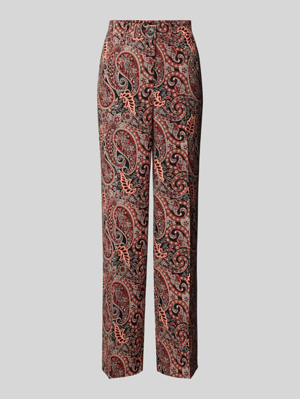 VERO MODA Regular Fit  Weite Hose mit Hornoptik-Knopf Modell 'MABLE MAVITA' Rot 2