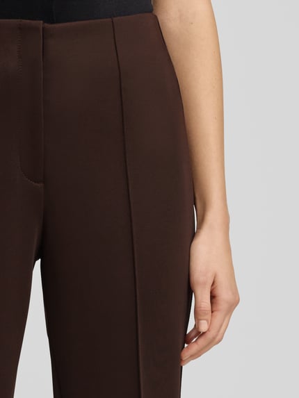 s.Oliver BLACK LABEL Smalle broek met elastische band Donkerbruin - 3