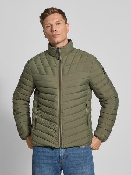 Napapijri Kurtka pikowana o kroju regular fit ze stójką z podszewką model ‘Lapaz’ Oliwkowy 4