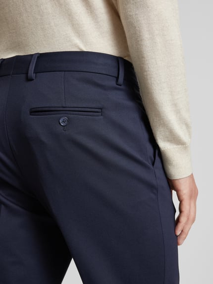 Selected Spodnie do garnituru o kroju slim fit z kieszeniami z tyłu model ‘DELON’ Ciemnoniebieski 3