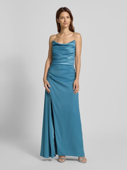 VM by Vera Mont Abendkleid mit Wasserfall-Ausschnitt Hellblau 4