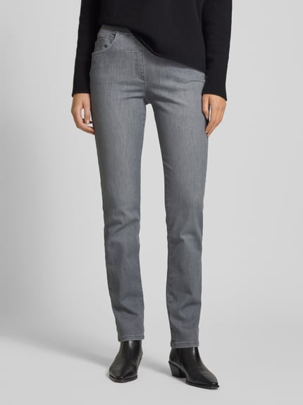 Raphaela By Brax Straight Fit Jeans mit elastischem Bund Hellgrau 4